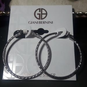 Giani Bernini Textured Hoop Earrings 18k Silver